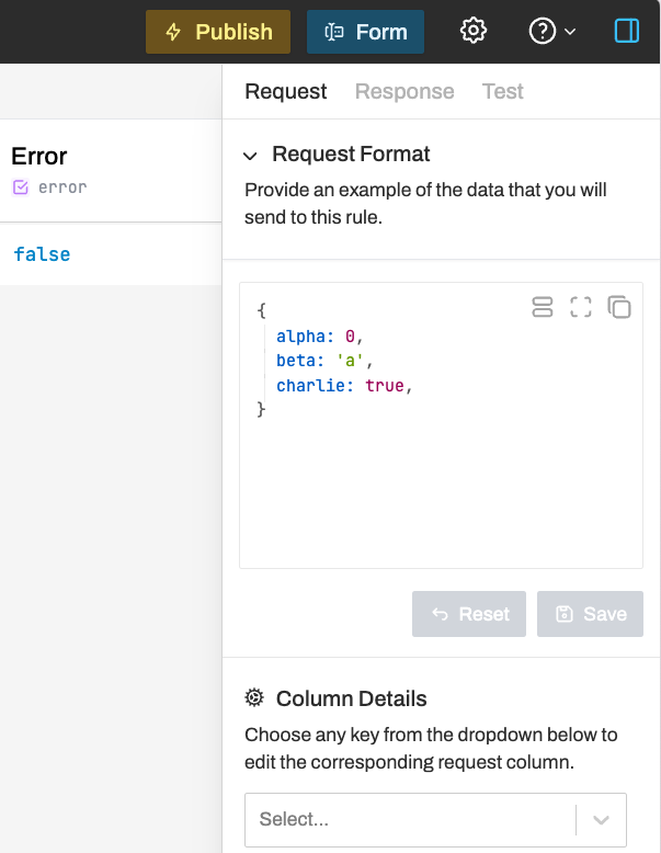 Schema Editor JSON Mode
